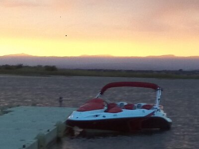 PICTURE SPEEDSTER AT DOCK LAKE PUEBLO SUNSET.jpg